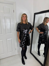 Load image into Gallery viewer, MATILDA Black Sequin Dress
