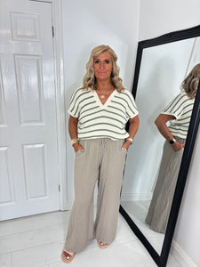 FREYA Cream/Khaki Knit Top