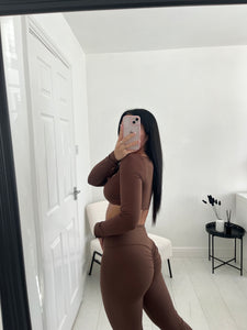 KHLOE Brown Cropped Co Ord