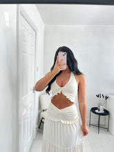 Load image into Gallery viewer, ISABELLA Cream Pleated Ruffle Maxi Co Ord
