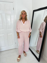 Load image into Gallery viewer, LARA Dusky Pink Linen Mix Barrel Leg Co Ord
