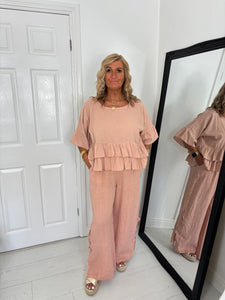 RUBY Washed Terracotta Linen Mix Co Ord