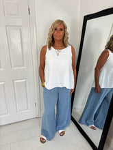 Load image into Gallery viewer, BELLA White Button Back Detail Vest
