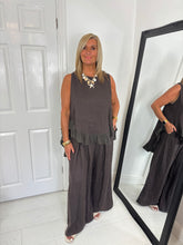 Load image into Gallery viewer, JADE Chocolate Brown Wide Leg Trouser Co Ord
