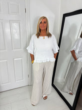 Load image into Gallery viewer, EMMA Cream Pinstripe Linen Trouser
