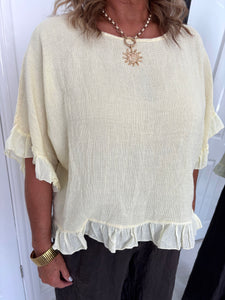 GINA Lemon Frill Top