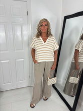 Load image into Gallery viewer, FREYA Cream/Taupe Knit Top
