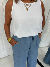 Load image into Gallery viewer, EMMA Blue Pinstripe Linen Trouser
