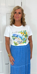AMALFI Lemon Grove White T-Shirt