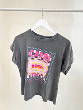 Load image into Gallery viewer, UMA Washed Grey/Capri Pink Print T-shirt
