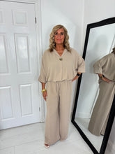 Load image into Gallery viewer, JESSIE Sand With White Pin Stripe Co Ord
