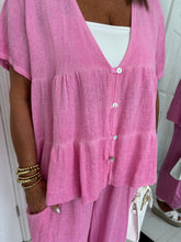 Load image into Gallery viewer, TIFFANY Bubblegum Pink Linen Mix Barrel Leg Co Ord
