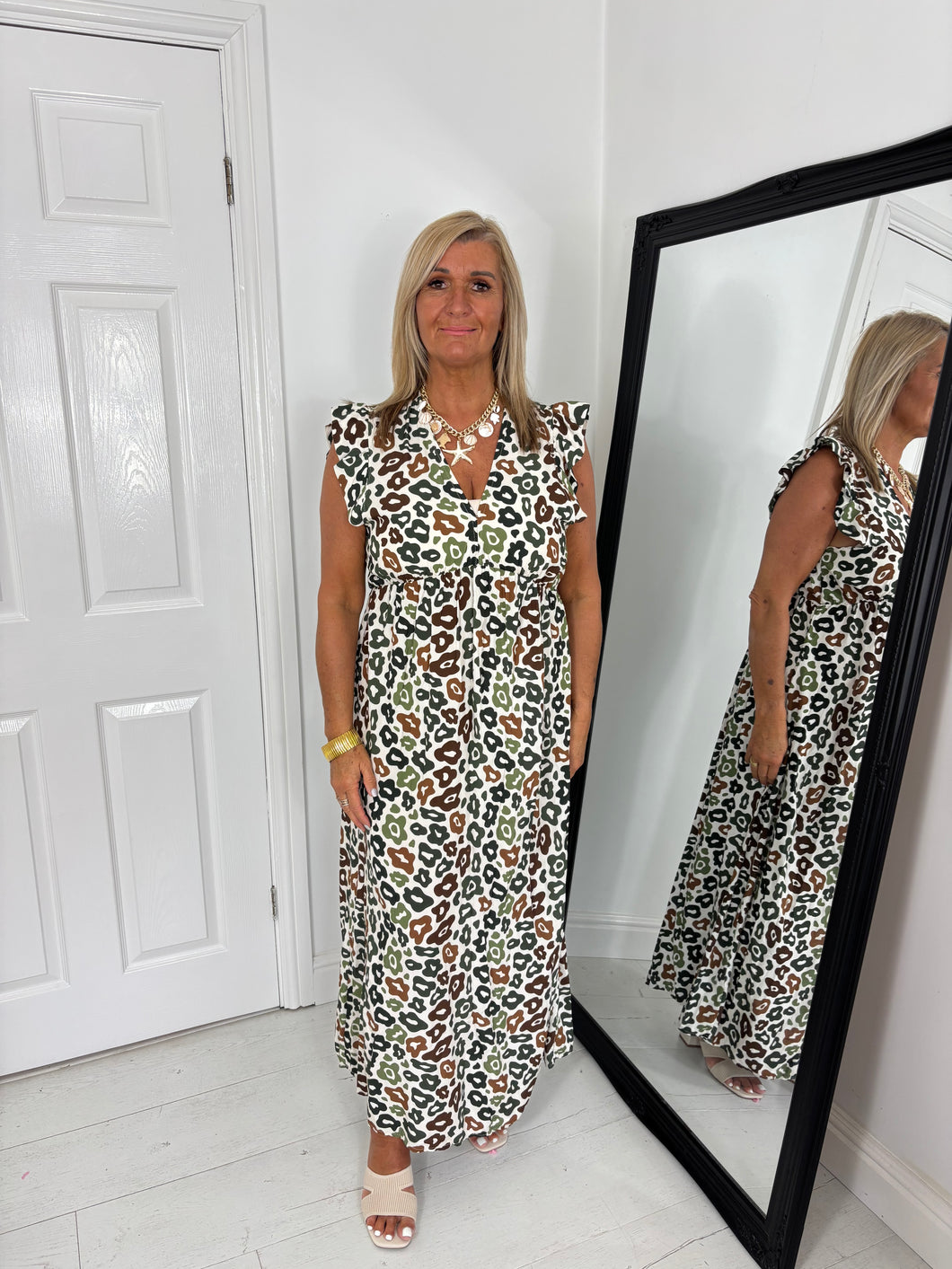ALICE Black/Khaki Leopard Dress