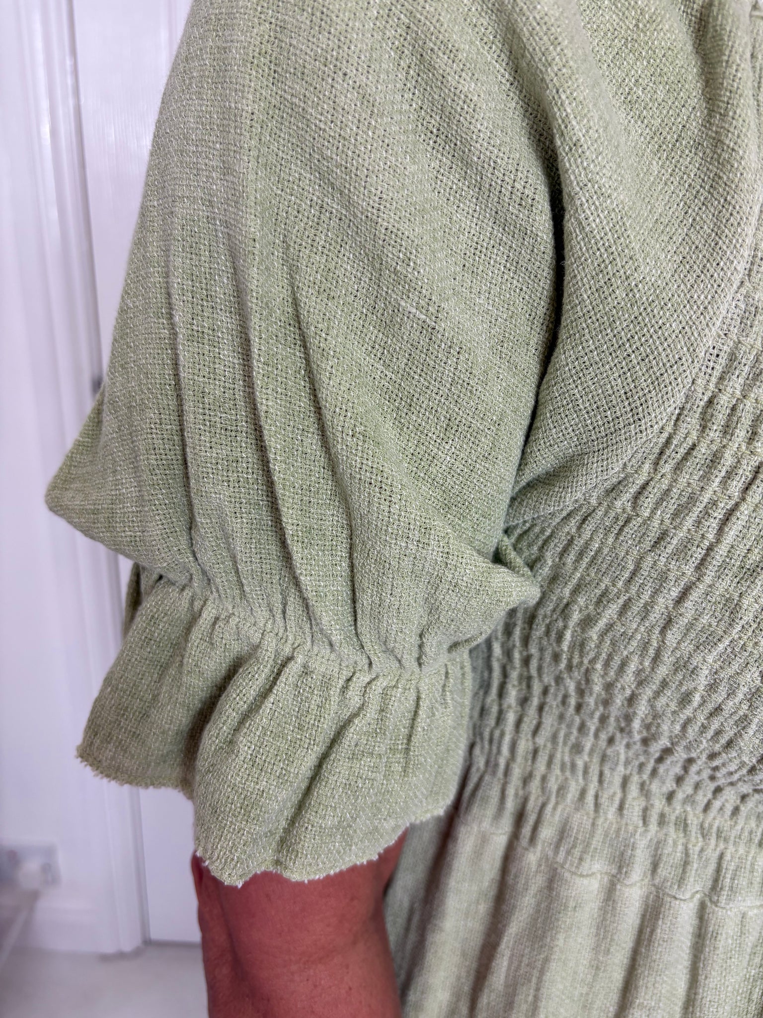 khaki linen dress zara Thriftedbynicci | SOLD Sensational feminine 100% linen khaki maxi dress ZARA dress with buttons going all the way down and elasticated waistband for the