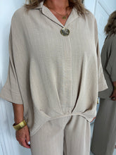 Load image into Gallery viewer, JESSIE Sand With White Pin Stripe Co Ord
