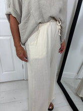 Load image into Gallery viewer, INDIA Cream Linen Trouser

