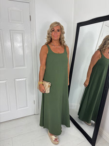 DINA Khaki Maxi Sun Dress