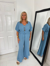 Load image into Gallery viewer, TILLY Blue Trouser Co Ord With Necklace
