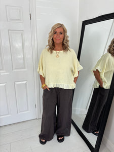 GINA Lemon Frill Top