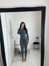 Load image into Gallery viewer, CORA Grey Long Sleeve Zip Jumpsuit
