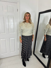 Load image into Gallery viewer, NOVA Black With Gold Polka Dot Midaxi Skirt
