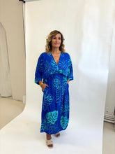Load image into Gallery viewer, IZZY Blue/Turquoise Printed Maxi Dress
