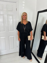Load image into Gallery viewer, TILLY Black Trouser Co Ord With Necklace
