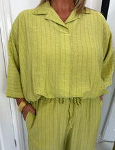 Load image into Gallery viewer, JENNA Olive Green With Pin Stripe Co Ord
