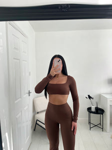 KHLOE Brown Cropped Co Ord