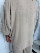 Load image into Gallery viewer, JESSIE Sand With White Pin Stripe Co Ord
