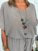 Load image into Gallery viewer, TILLY Taupe Trouser Co Ord With Necklace

