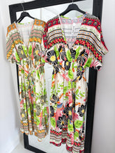 Load image into Gallery viewer, AMBER Red/Black Exotic Print Dress
