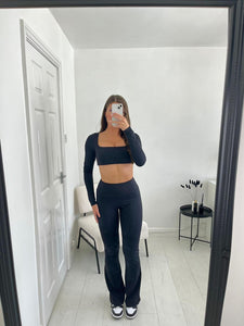 KHLOE Black Cropped Co Ord