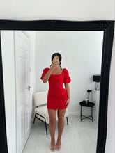 Load image into Gallery viewer, SIENNA Red Polka Dot Mini Dress
