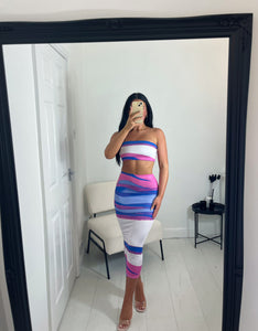 IZZY Pink/Blue Bandeau Co Ord