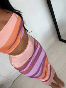 IZZY Pink/Purple Bandeau Co Ord