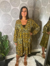 Load image into Gallery viewer, FAITH Mustard Long Sleeve Smock Dress
