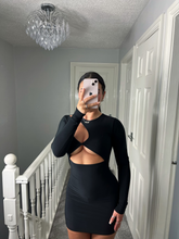 Load image into Gallery viewer, TISHA Black Cut Out Long Sleeve Dress
