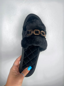 CASEY Black Luxury Slipper/Slider