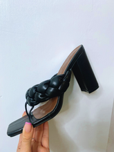 Load image into Gallery viewer, TORY Black Plaited Mule Block Heel
