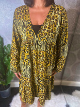 Load image into Gallery viewer, FAITH Mustard Long Sleeve Smock Dress
