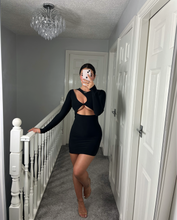 Load image into Gallery viewer, TISHA Black Cut Out Long Sleeve Dress
