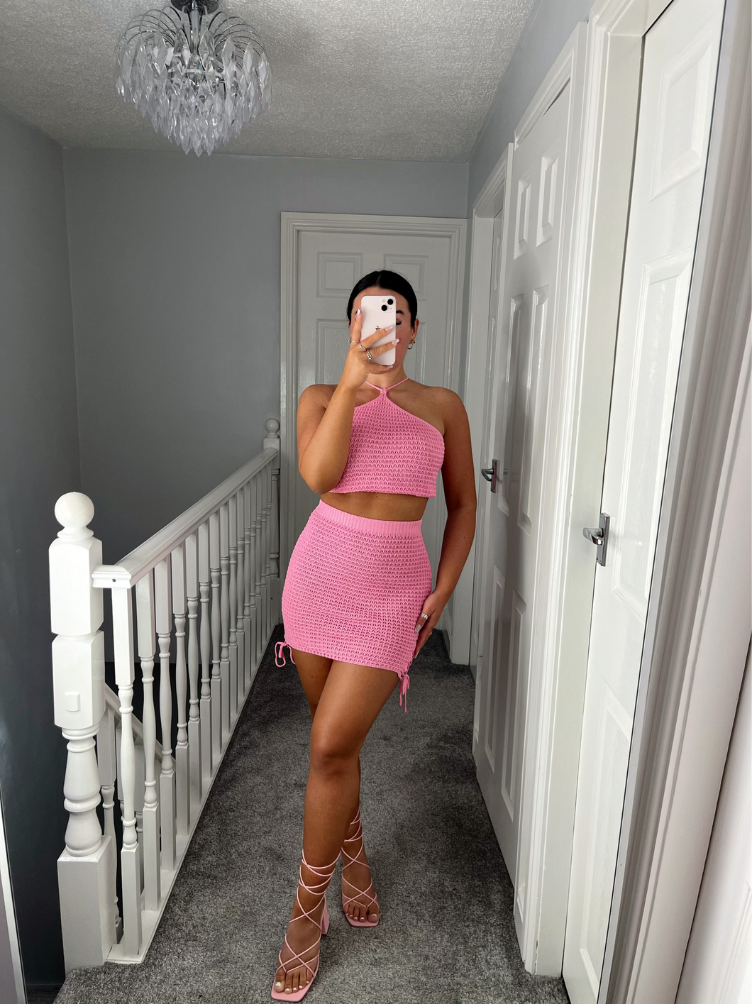 SOPHIA Pink Crochet Co Ord